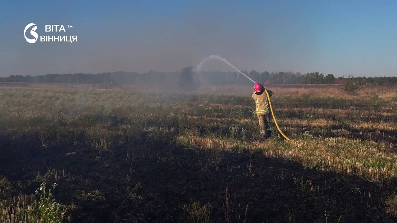16 загорянь трави за добу: на Вінниччині вогонь знищив рослинність на понад 15 гектарах