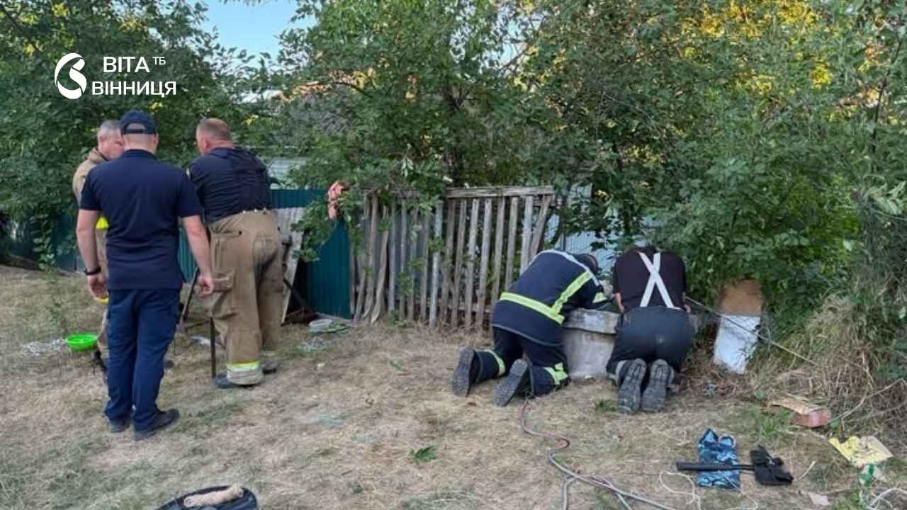 На Вінниччині дві доби рятували кота з 25-метрової криниці