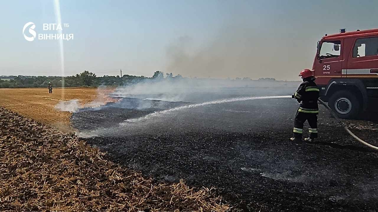 Недопалки та випалювання трави знову спричинили пожежі на Вінниччині: вигоріли 14 гектарів
