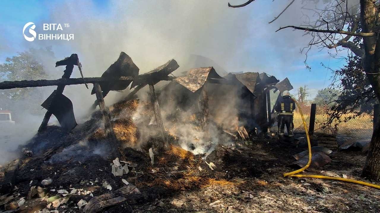 <p><strong>Рятувальники Вінниччини за добу ліквідували шість пожеж, дві з яких сталися у житловому секторі. Понад два гектари сухої рослинності вигоріли у Гайсинському та Тульчинському районах, а також у Вінниці.</strong></p> <p>Про це 3 вересня інформує <a href="https://vitatv.com.ua/" target="_blank">ВІТА ТБ</a>, посилаючись на <a href="https://www.facebook.com/dsnsvin/posts/pfbid02s5FtR3PMctqmYBeJRmetyxaRdQtNA2iuSa3pBVJiid5WW9A2tnrHvNSq1Egsfrnl" target="_blank" rel="nofollow noopener">Головне управління ДСНС України у Вінницькій області</a>.</p> <p>Суха рослинність горіла на території:</p> <ul> <li>Гайсинського району;</li> <li>Тульчинського району;</li> <li>Вінниці.</li> </ul> <p>Не обійшлося й без загорянь у житловому секторі.</p> <blockquote>У Ладижині в підвальному приміщенні житлового будинку через несправність газового балона виникла пожежа. Рятувальники оперативно загасили вогонь і не допустили його поширення, — йдеться у повідомленні.</blockquote> <p>А в селі Білки Дашівської громади через <a href="https://vitatv.com.ua/oblast/cherez-odyn-dyvan-led-ne-zhoriv-tsilyy" target="_blank">людську недбалість</a> загорілася господарська споруда. Пожежу спільно з підрозділом ДСНС загасили вогнеборці місцевої пожежної команди селища Дашів — подібні <a href="https://vitatv.com.ua/oblast/na-vinnychchyni-vohon-nyshchyv-hospodarski-0" target="_blank">загоряння господарських будівель</a> на Вінниччині трапляються регулярно.</p> <p>У ДСНС вкотре нагадують: не варто залишати без нагляду джерела відкритого вогню та спалювати суху рослинність, а також важливо стежити за справністю <a href="https://vitatv.com.ua/oblast/smittya-budynky-ta-avtomobil-horily-na" target="_blank">газового обладнання</a>, аби уникнути пожеж у житловому секторі.</p>