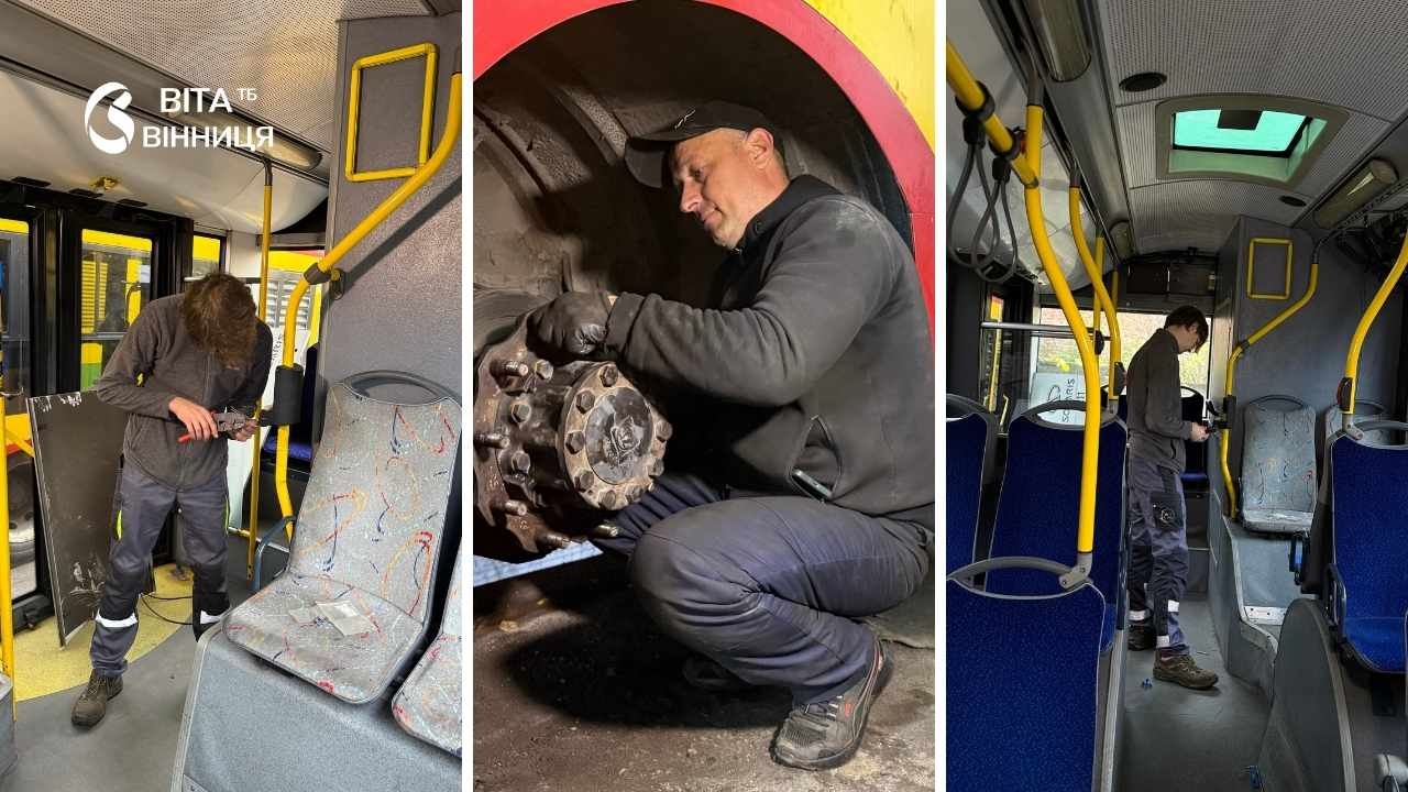 Автобуси Solaris із Польщі в ремонтних майстернях Вінницької транспортної компанії перед виходом на маршрут