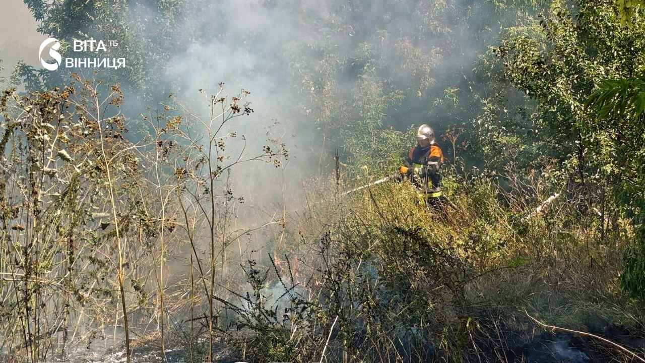 За добу на Вінниччині 15 разів горіла суха трава та стерня