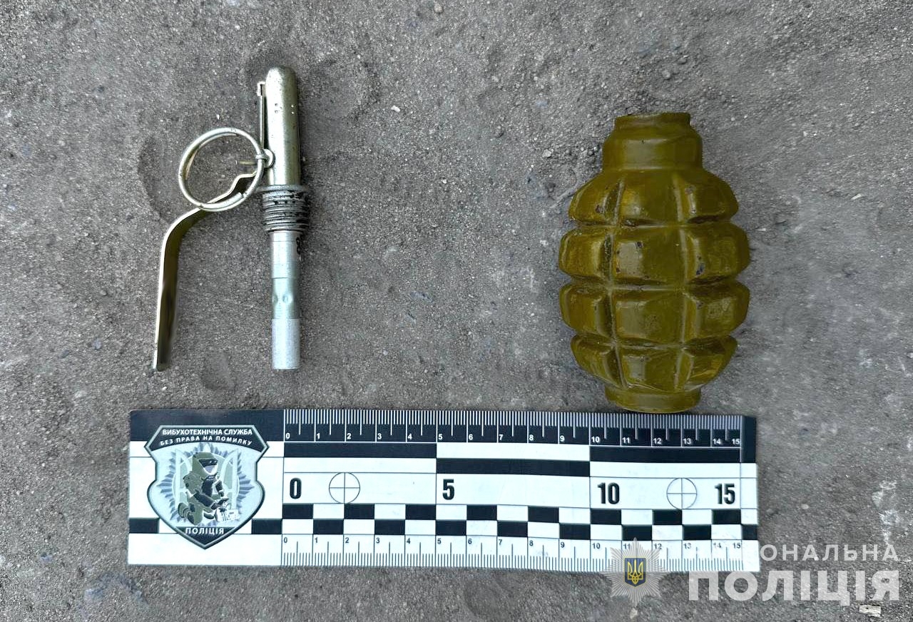 У Хмільницькому районі чоловік приховав на присадибній ділянці бойову гранату
