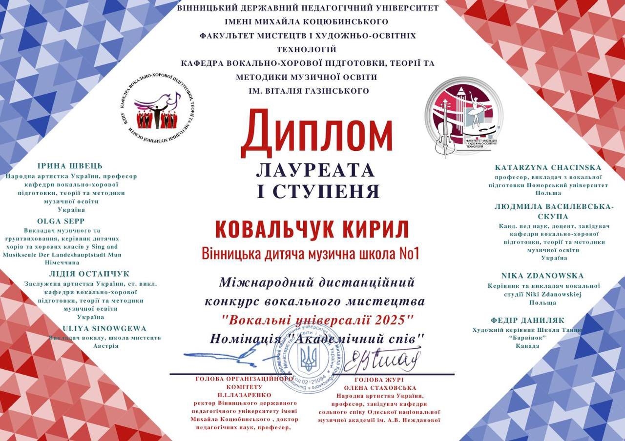 Вінничани перемогли у Міжнародному конкурсі вокального мистецтва