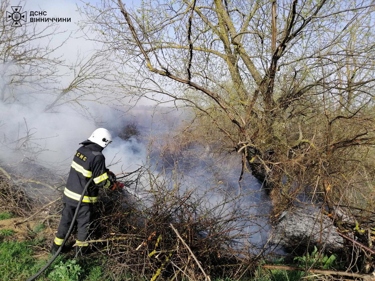 Кількість пожеж росте - на Вінниччині загасили понад 20 загорянь сухої трави