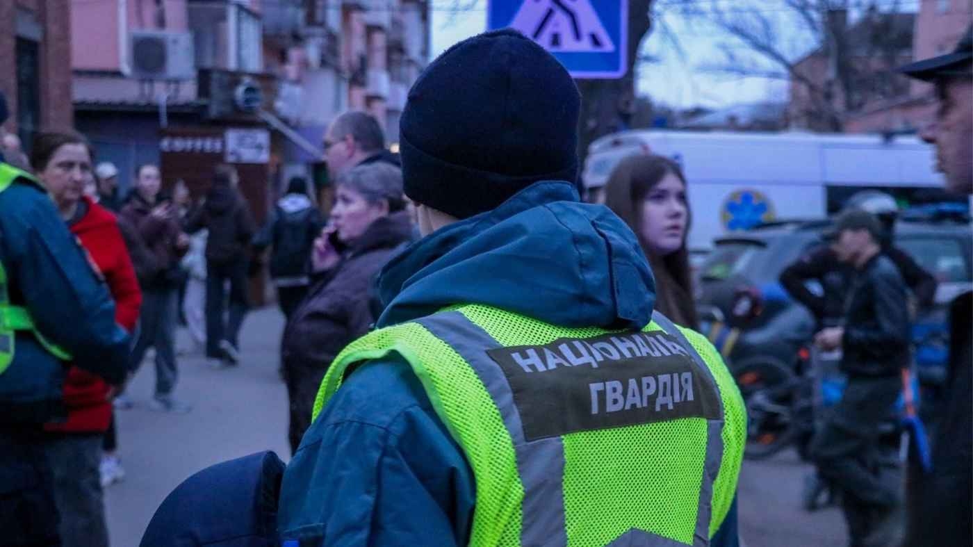 Громадський порядок у місцях влучань російських дронів у Вінниці гарантувала Нацгвардія