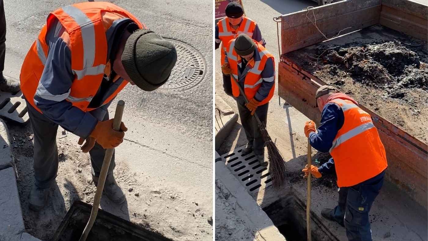 Комунальники очищають водостоки на магістральних вулицях Вінниці