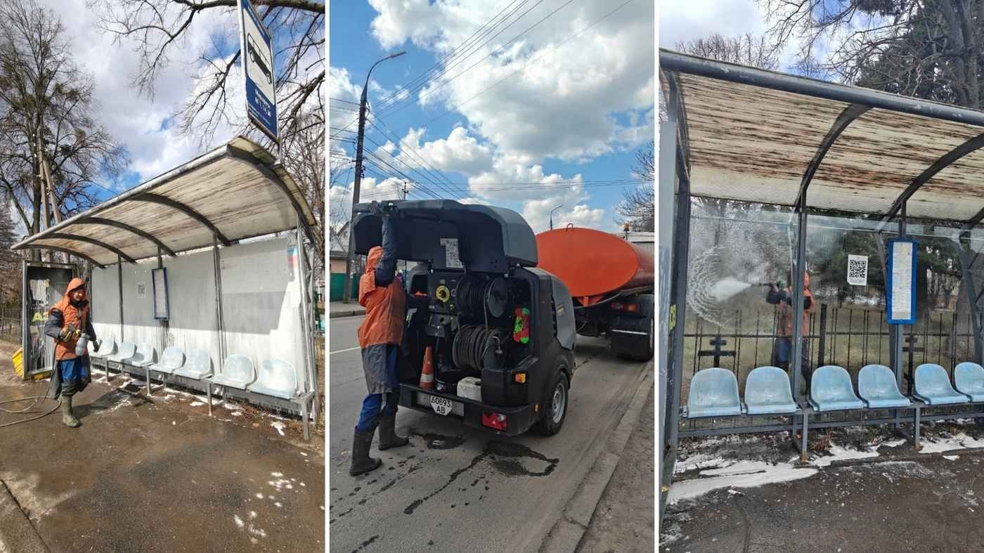 Половину зупинок громадського транспорту Вінниці уже привели до ладу після зими