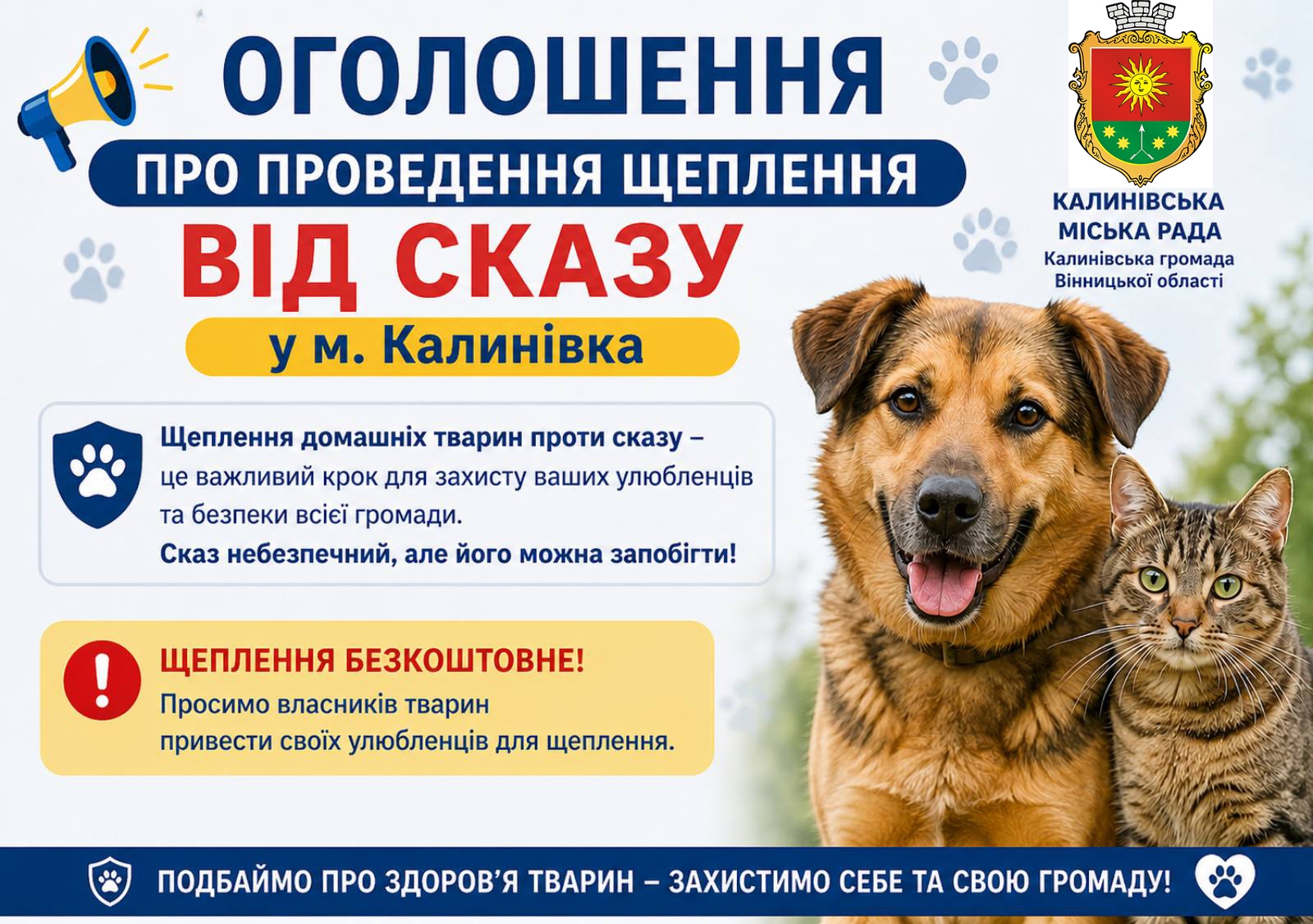 18 випадків сказу за рік: Хмільниччина оголошує безкоштовну вакцинацію тварин