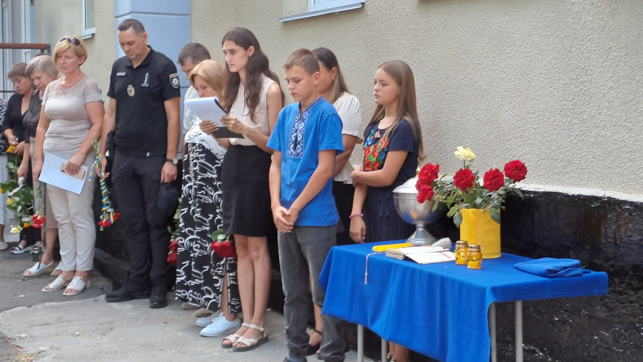 На Вінниччині відкрили дошку пам'яті поліцейському, який загинув на фронті