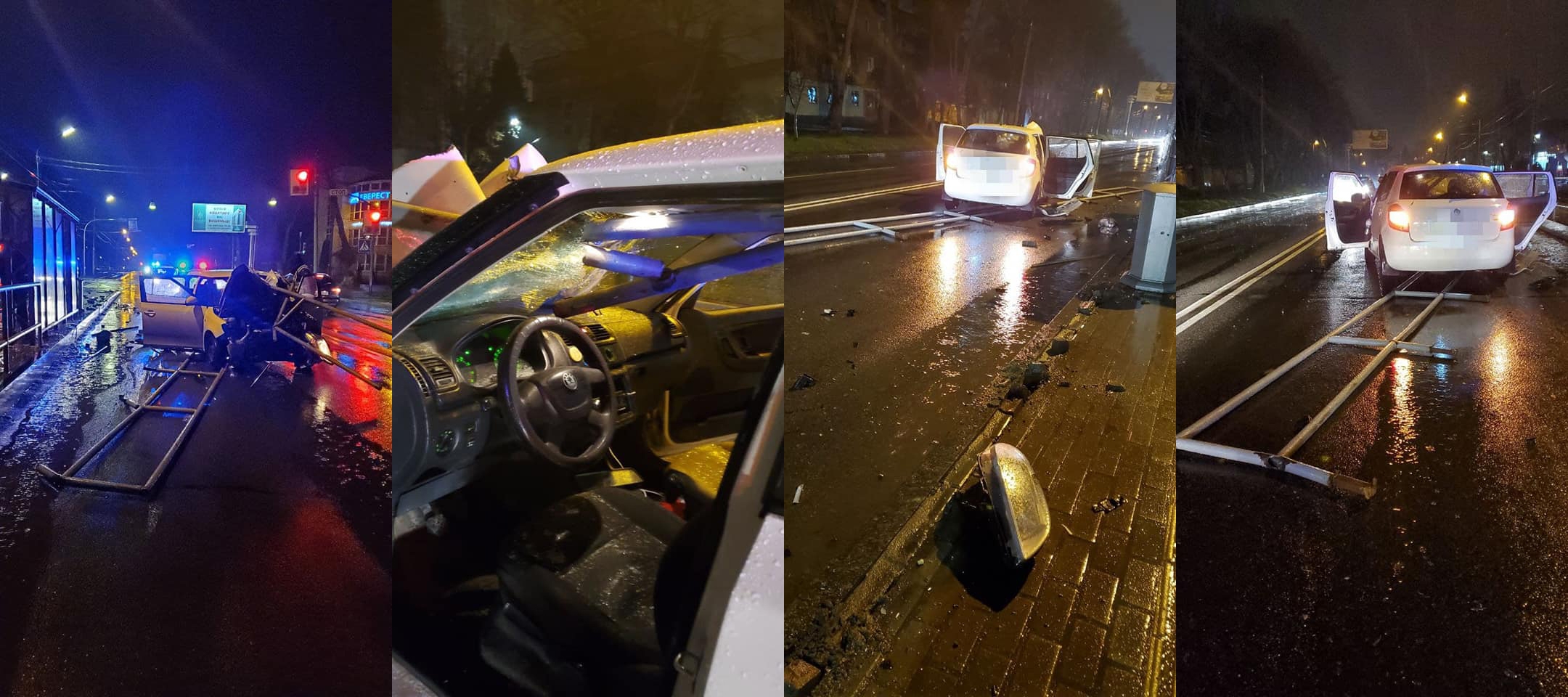 П’яний водій за кермом "зніс" огорожу на зупинці громадського транспорту у Вінниці