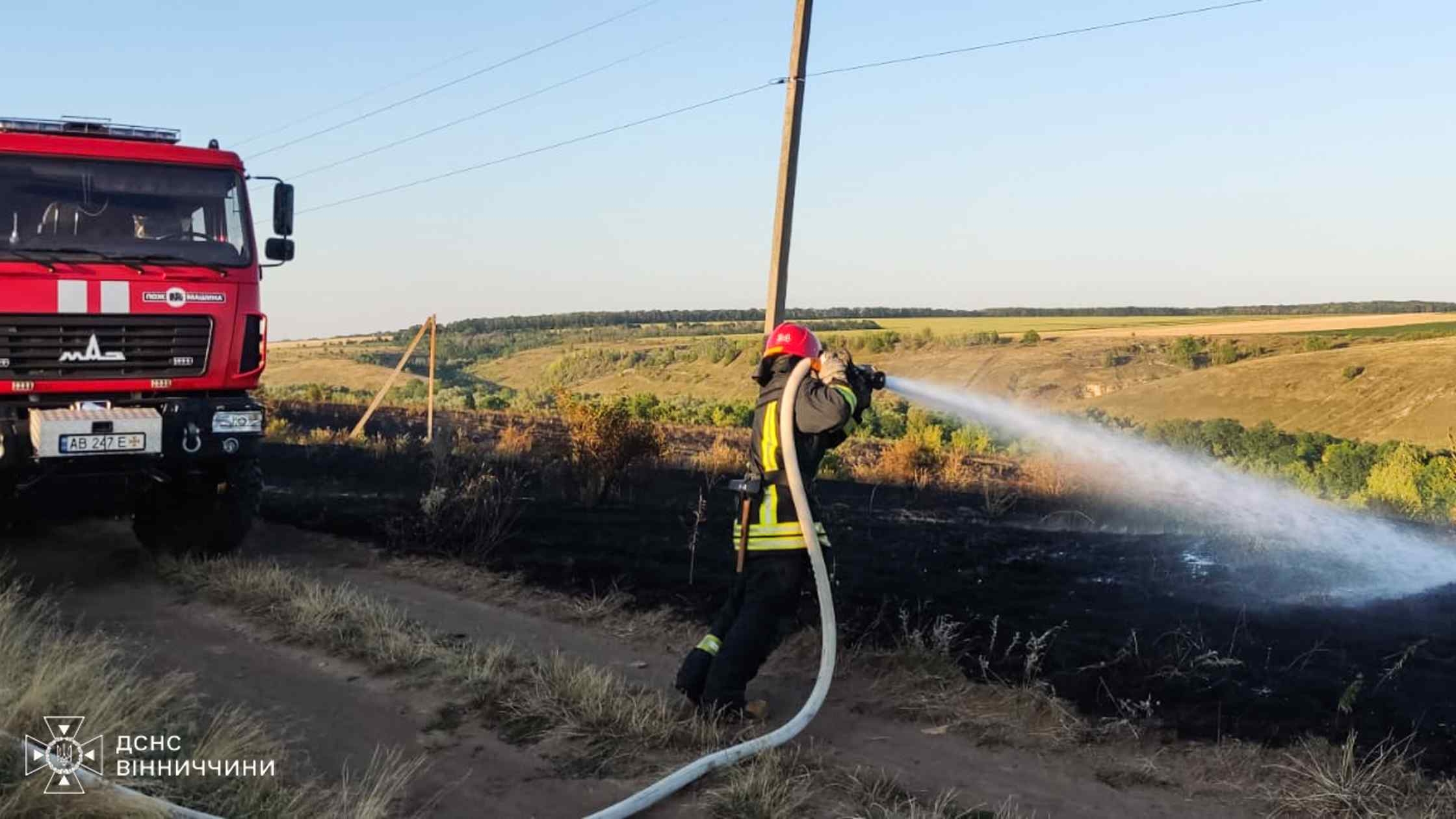 В екосистемах Вінниччини ліквідували чотири пожежі
