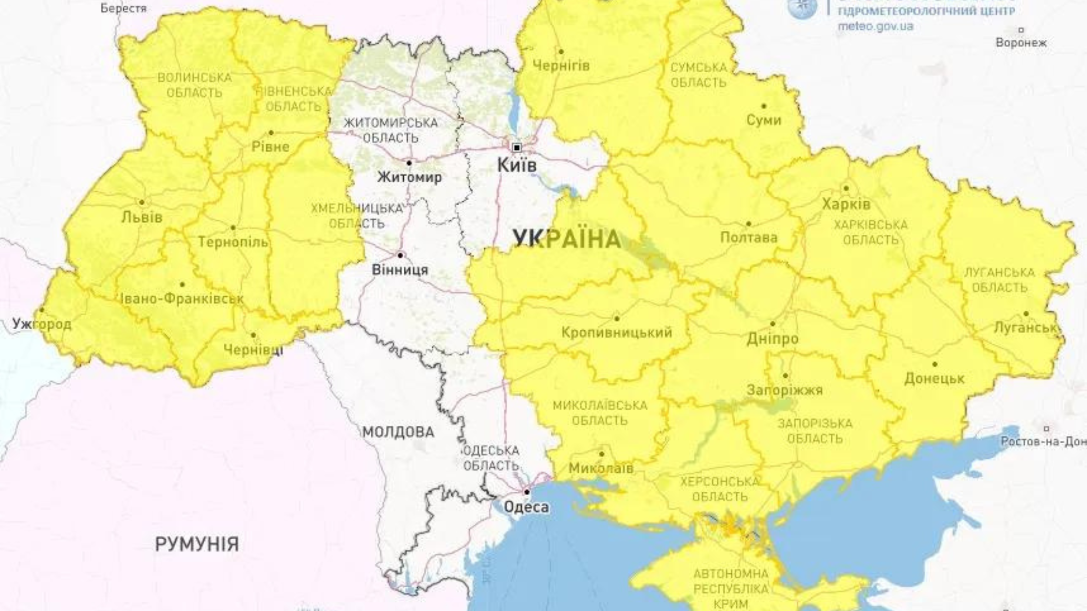 В Україні оголосили штормове попередження, але Вінницю дощ обійде