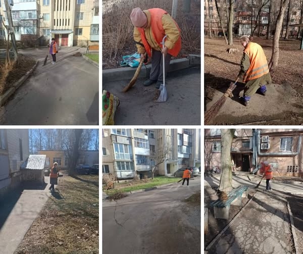 На прибудинкових територіях Вінниці у розпалі весняне прибирання