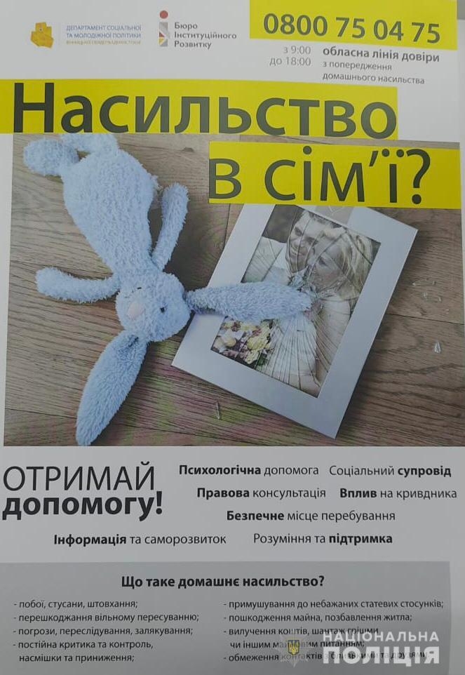 На Вінниччині за домашнє насильство до відповідальності притягнули 2500 кривдників