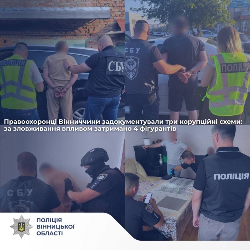 Три корупційні схеми викрили правоохоронці Вінниччини за один день