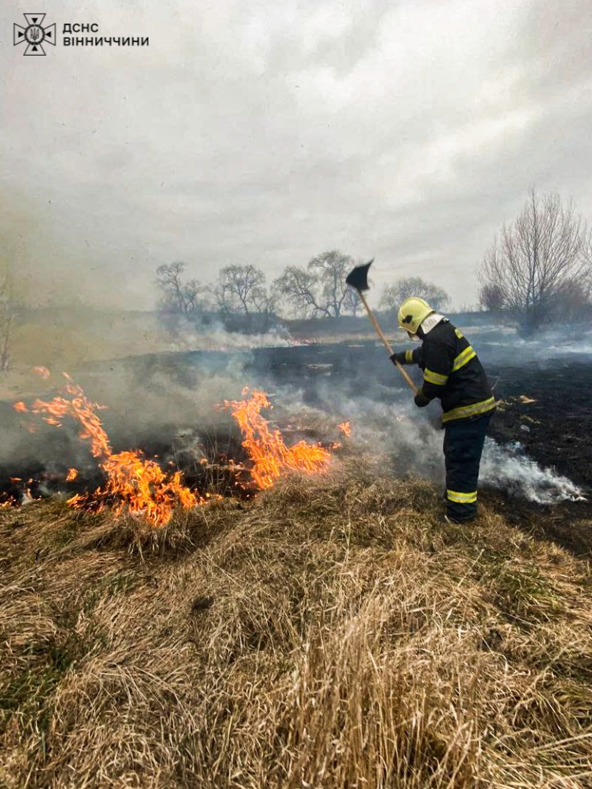 За добу, 7 березня, на Вінниччині сталося шість пожеж в екосистемах