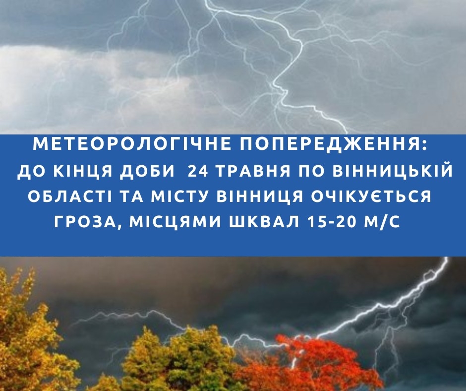 У Вінниці обіцяють грозу та шквалистий вітер - не забудьте парасольки