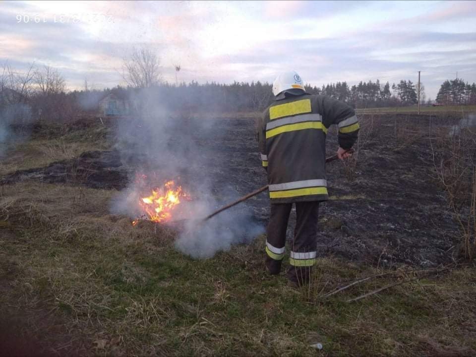 Вінницькі вогнеборці чотири рази за добу гасили пожежі в екосистемах