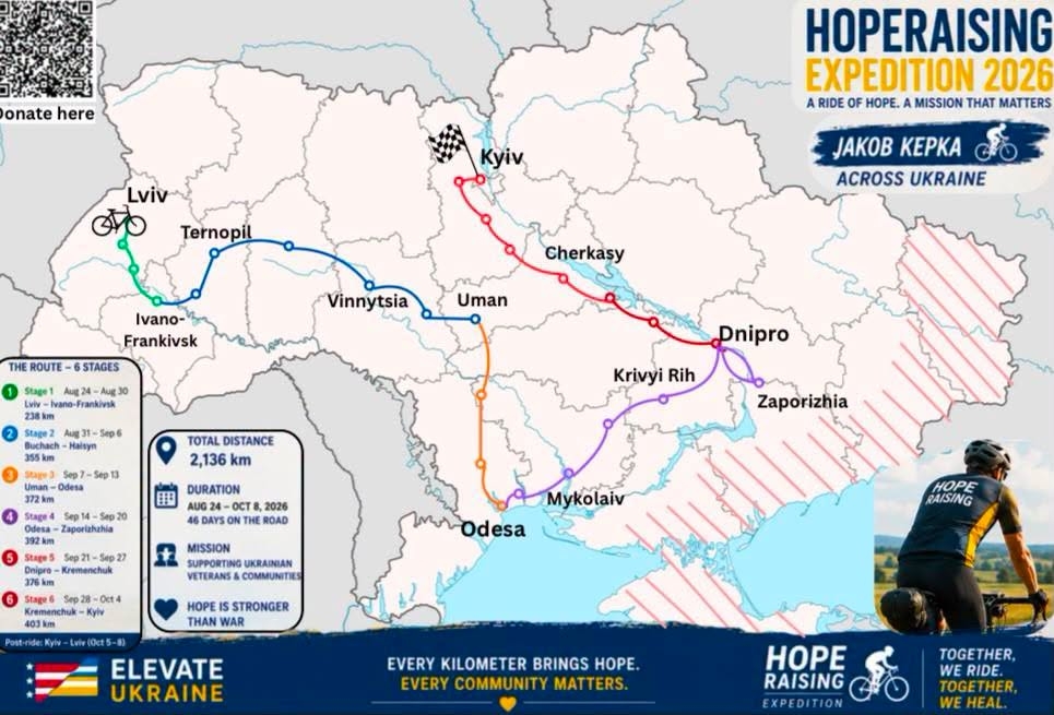 «HopeRaising Expedition II»: Вінниця стане однією з зупинок благодійного велопробігу